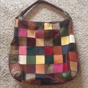 Lucky Brand Hobo Patchwork Shoulder Leather Bag
